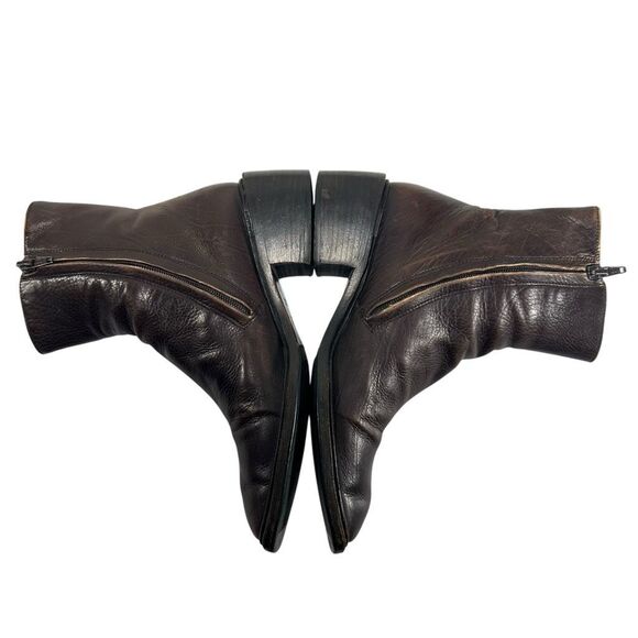 Gucci Leather Bootie Ankle Boots Sz 5.5 Square Toe Brown Sz (35.5 IT) Authentic - Picture 6 of 9